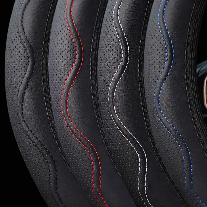 Premium Leather Steering Wheel Cover - Image 5