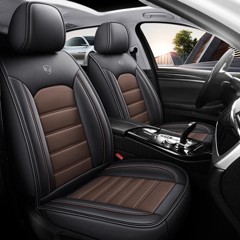 Black & Red PU Leather Seat Covers - Image 4