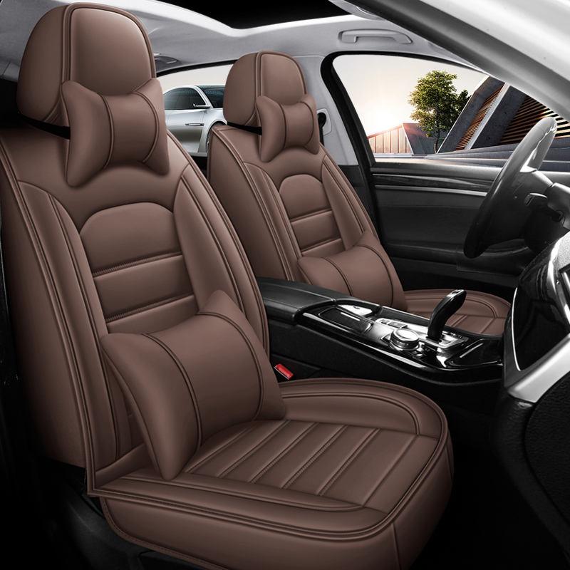Black & Red PU Leather Seat Covers - Image 5