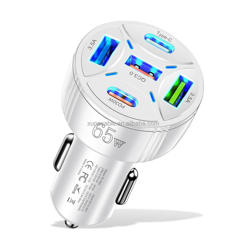 30W PD Fast Car Charger (5 Ports) - Image 3