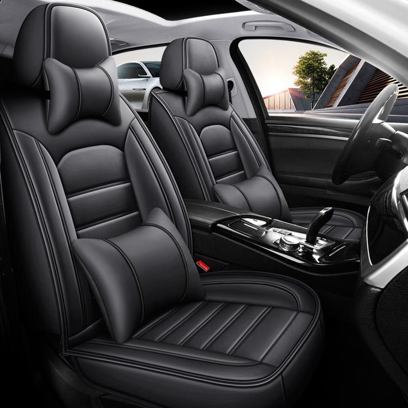 Black & Red PU Leather Seat Covers - Image 3