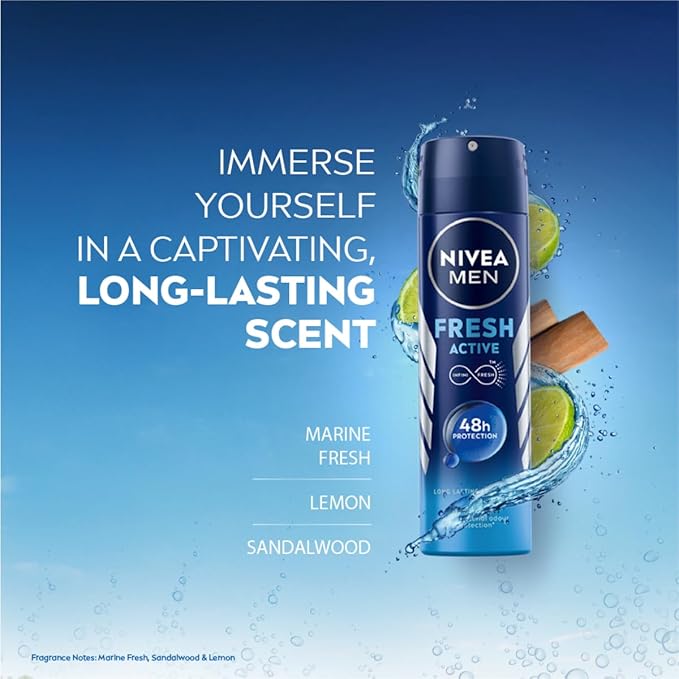 NIVEA Men Fresh Active Original Deodorant for Men 150ml - Image 3