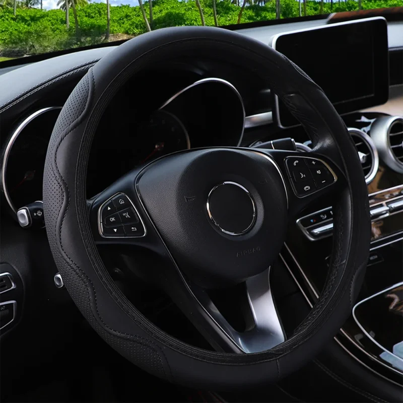 Premium Leather Steering Wheel Cover
