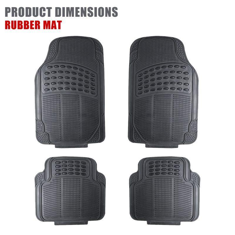 4-Piece Universal Heavy-Duty Rubber Car Floor Mats – All-Weather Protection Set